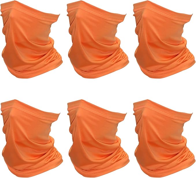 SHEVERCH 6 Pack Neck Gaiter Face Mask Sun Protection Cooling Bandana Face Cover Windproof Dustproof Neck Scarf