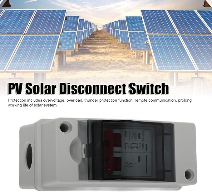 Miniature Circuit Breaker Solar DC Isolator Switch 20A for Outdoor Photovoltaic PV Solar Panels Disconnect IP65 DIN Rail Enclosure RV Breaker Box DC500V