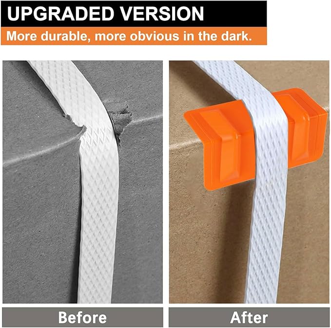 24 Pack Flatbed Edge Corner Protector for Cargo Shipping, Plastic Ratchet Strap Protectors for Tie Downs, Corner Guards for Straps Orange