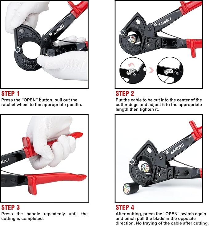 Battery Cable Lug Crimping Tool for AWG 10-1/0 Electrical Lug, with 2pcs Cable Cutter 64pcs Ring Terminals and 70pcs Heat Shrink Tubing