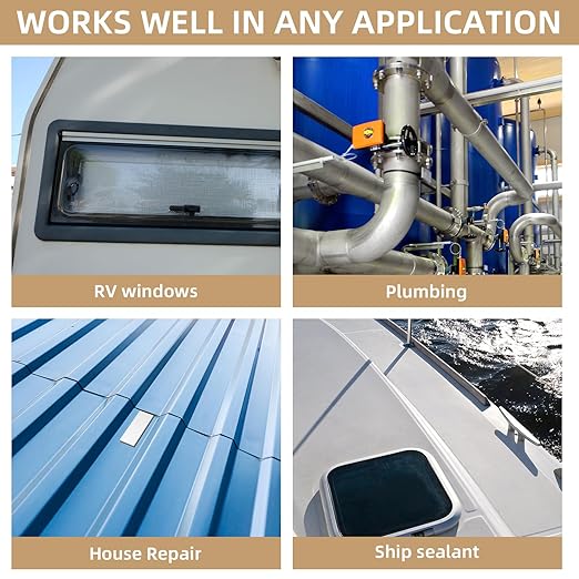 Butyl Tape White 1" x 30 Ft None Hardening Premium Butyl Caulk Tape for RV Window Glazing Roofing Leak Opening Pipe Plumbing Fixture EPDM Roof Patching(1 Pack)