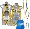 Palmer Safety Safety Harness w/Detachable 6 ft Lanyard I Single Leg Lanyard w/Internal Shock Absorbing & Snap Hook