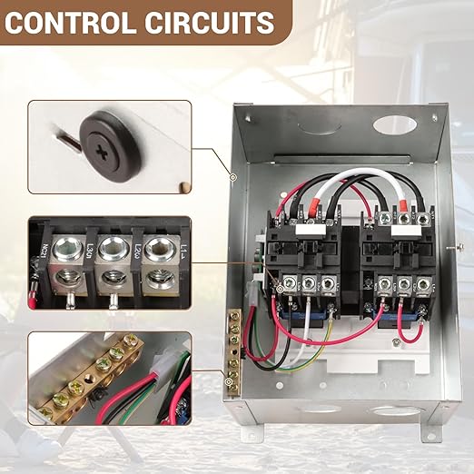 50 AMP Automatic Transfer Switch for RV Outdoor Speedboats 120/240 VAC Generator Transfer Switch 20-45 sec delay