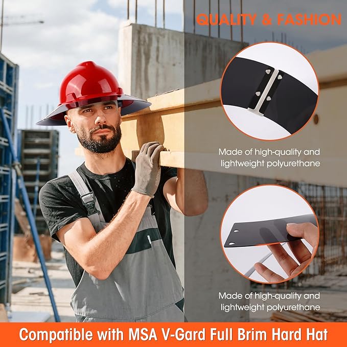 Premium Hard Hat Visor Compatible with Standard V-Gard Full Brim Attachment for Men or Women Working Outside