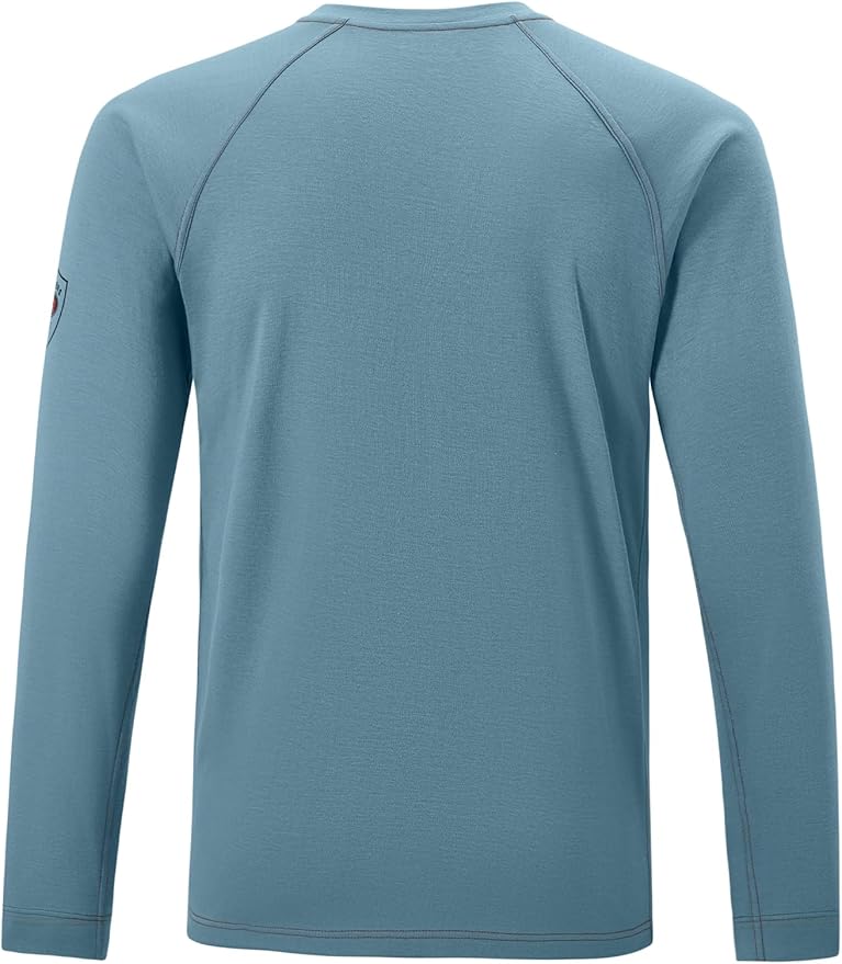 FR Shirts for Men Light Weight Flame Resistant Henley Shirts Long Sleeve Shirts HRC2/CAT2 6.5oz 100% Cotton