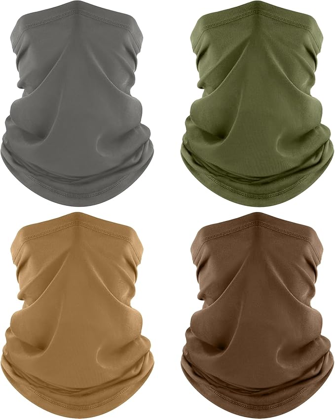 4 Pack Neck Gaiter, Cooling Breathable Face Mask UV Protection Scarf Hiking Bandana for Men/Women