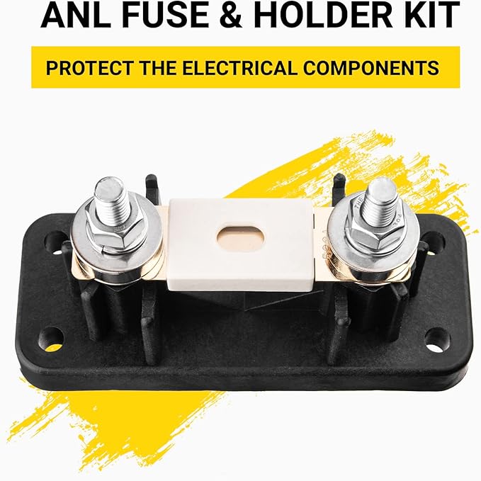 Spartan Power Large Black ANL Fuse Holder Black