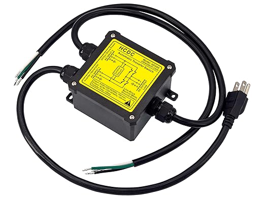 AC120V 15Amp Automatic Transfer Switch, ATS Auto Transfer Switch (Core Wires + NEMA 5-15P)