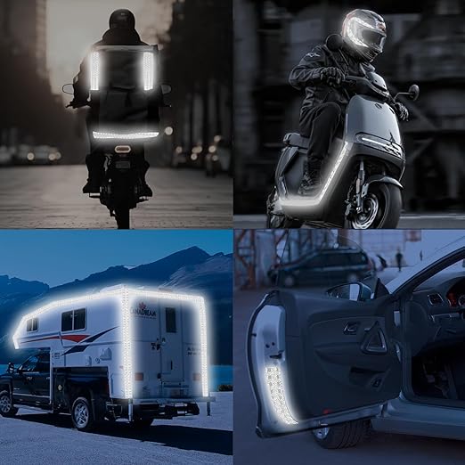 Reflective Tape 2" x40ft Fluorescent White, DOT-C2 Waterproof Reflective Stickers & Reflector Tape with Strong Adhesive for Trucks, Trailers, Motorcycles, Bikes, Outdoor Safety