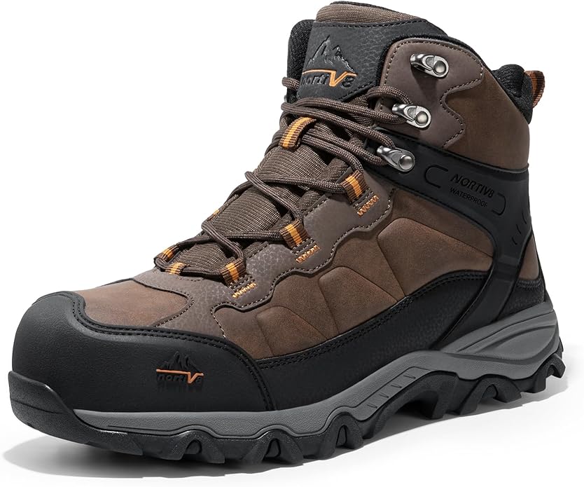 NORTIV 8 Waterproof Steel Toe Boots for Men Slip Resistant Safety Industrial Boots Paladin-Steel