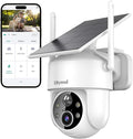 2K 360° View Security Cameras Wireless Outdoor, Solar Cameras for Home Security, Color/IR Illumination Night Vision, AI Detection, 2-Way Audio, Siren Alarm, SD/Cloud Storage, 2.4g WiFi