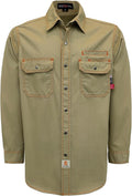 BOCOMAL FR Shirts for Men Snaps Down 7.5oz Water Repellent Fire Resistant Welding Jackets-NFPA2112 CAT2