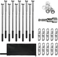 15 Pack Screw in Tent Stakes Heavy Duty,8 ’’ Ground Anchors Screw in,Metal Stakes with Hex Head Driver and Sturdy Storage Bag. (15)