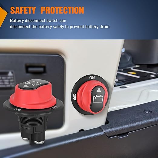 Nilight Battery Disconnect Switch 50A Master Disconnect Isolator 12V-48V On Off Power Cutoff Switch Waterproof Heavy Duty for Marine Boat Car RV ATV UTV Yacht, 2 Years Warranty