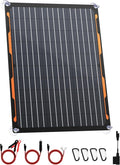 FlexSolar 20W 12V Solar Panel Charger Kit with Built-in Charge Controller - Portable Waterproof Solar Trickle Charger Battery Maintainer, Cig Plug & Alligator Clips for Car, Boat, RV, Tractor