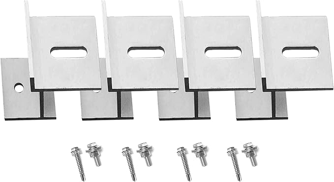 Newpowa Solar Panel Mounting Z Bracket with Nuts and Bolts Mini Version Supporting for RV, Boat, Wall, Off Grid Roof Installation A Sets of 4 Units Sliver Aluminum