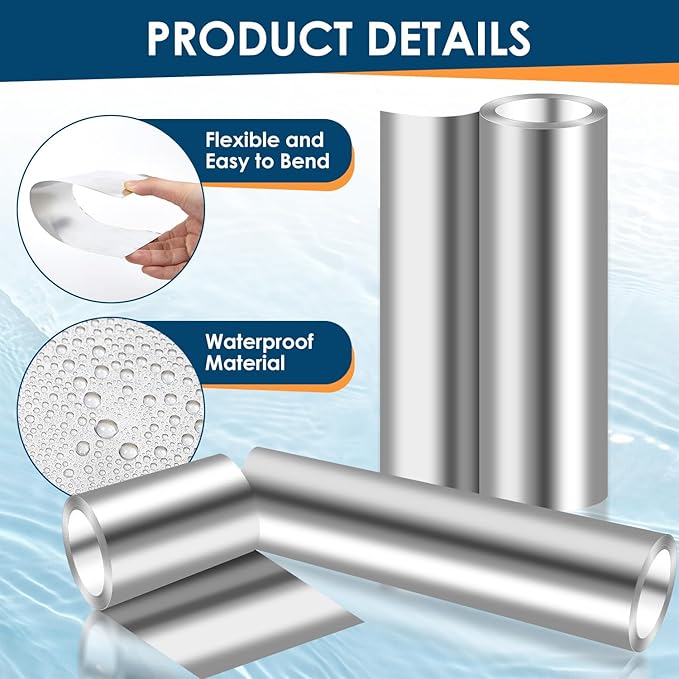 Aluminum Roll Flashing, 40'' x 50' Metal Roofing Roll for Roof and Garden, Prevents Roofing Stains, 0.019-inch/0.3 mm Thickness (26GA) Roof Strip for Moss and Mildew Prevention