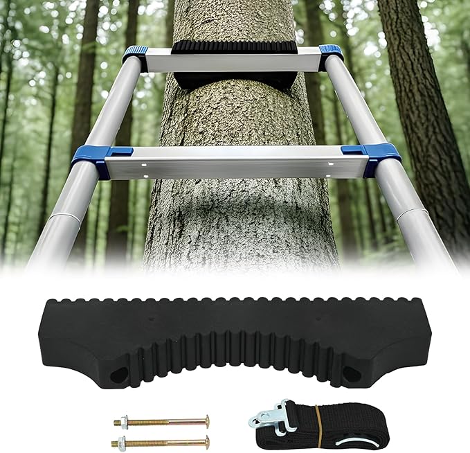 Rubber Steep Ladder Accessory Large Ladder Stabilizer with Strap and Screws Ladder Poles Non-Slip Mat for Telescopic Ladder, Single Straight Ladder, Engineering Ladder, Enhance Stability