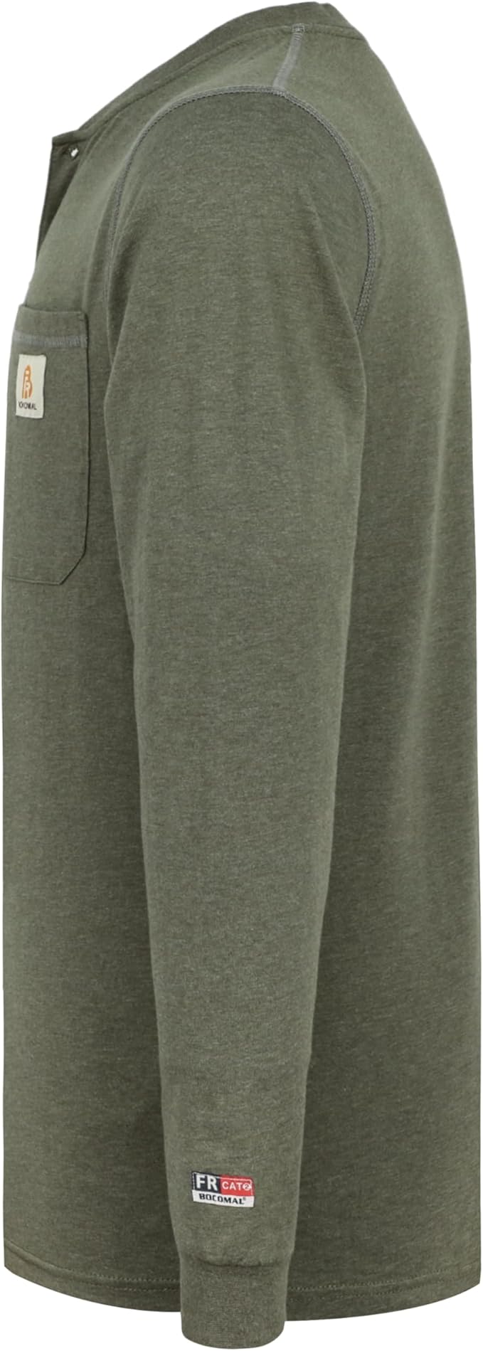 BOCOMAL FR Shirts for Men 5.5oz Lightweight Long Sleeve Work Henley Fire Resistant Shirt CAT2