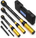 6PCS Torque Wrench Set - 1/4 & 3/8 & 1/2-Inch Drive Click Torque Wrenches - ±3% Accuracy Dual-Scales 72 Teeth Dual-Direction Adjustable Torque Wrench for Bicycle, Motorcycle, Car Maintenance