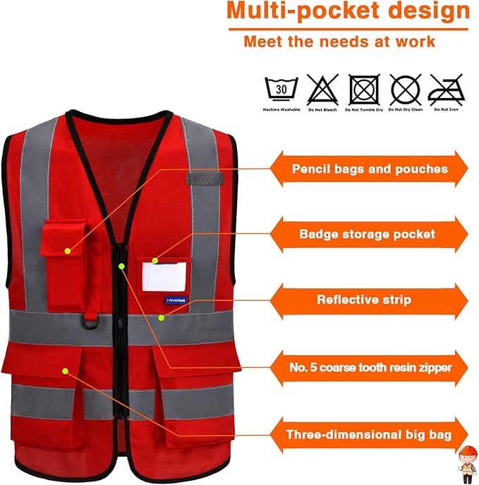 Red safety vest small