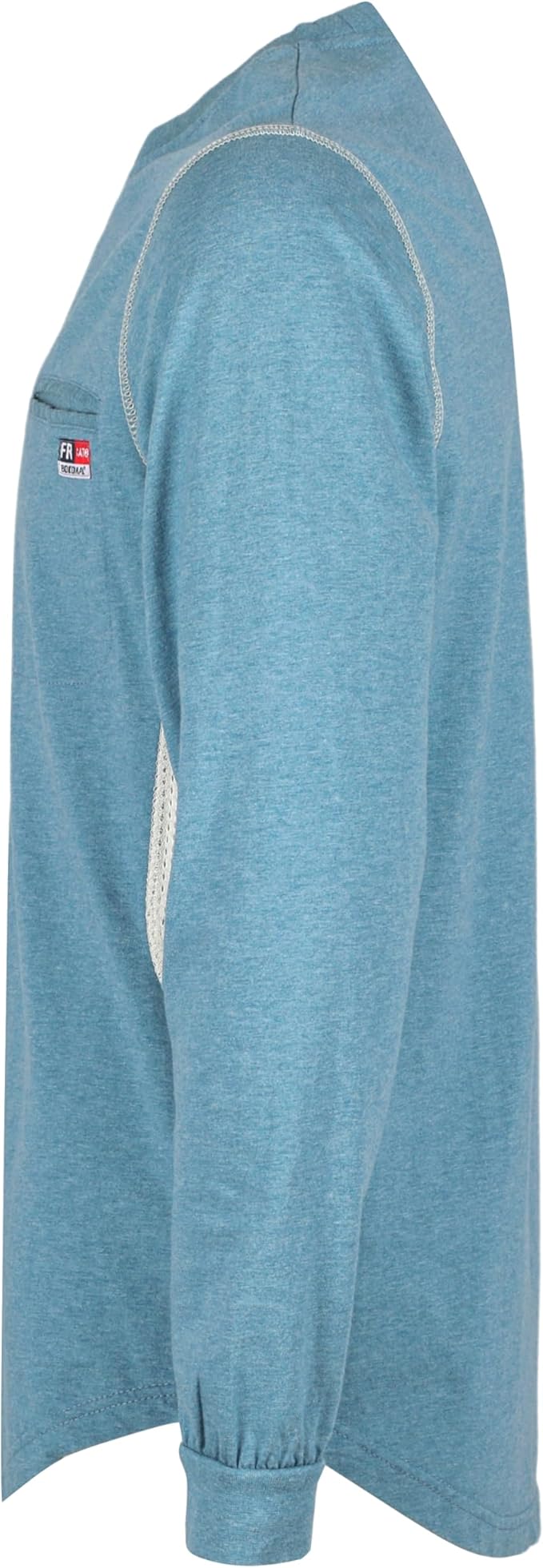 BOCOMAL FR Shirts for Summer Breathable Vented Design 6oz Heather Jersey Flame Resistant Long Sleeve Crew T Shirt