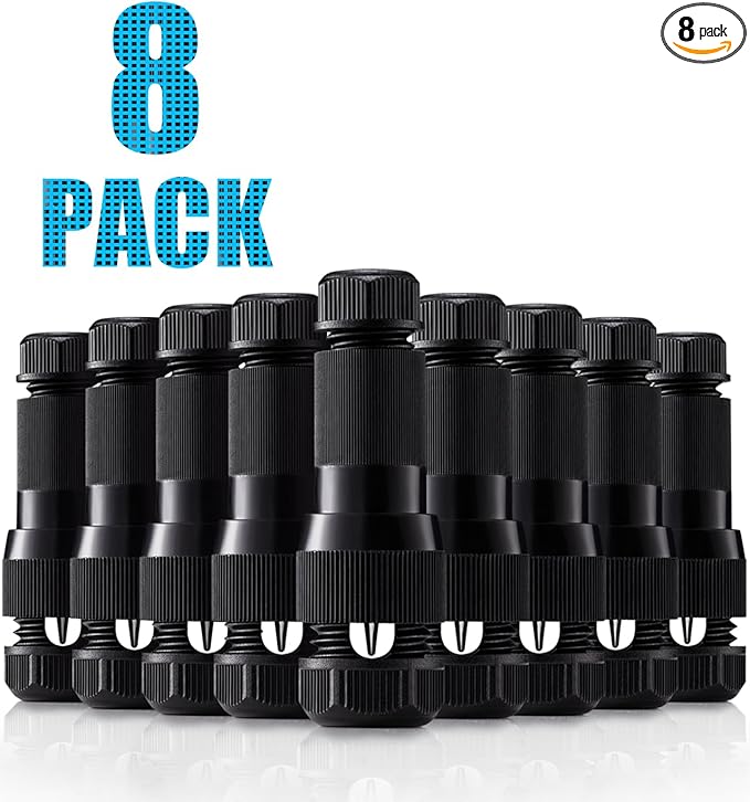 SUNVIE Landscape Lighting Connectors Fastlock Low Voltage Wire Connector, Waterproof Low Voltage Connector 12-14 Gauge Landscape Wire Connectors for Garden Patio Pathway Lights, 8 Pack