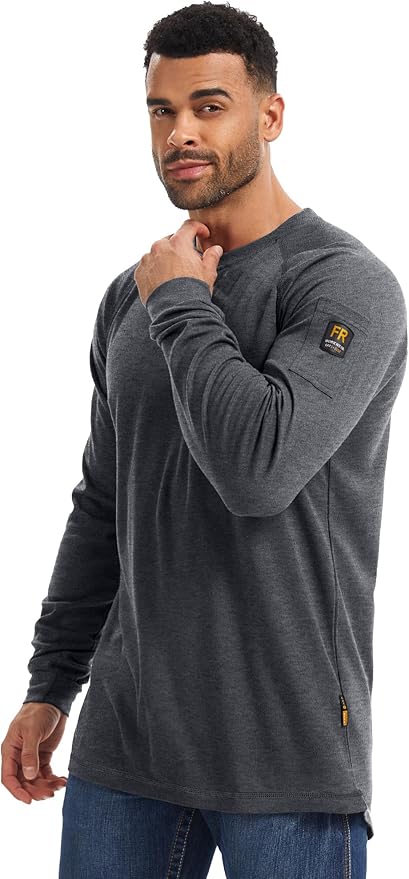 WORKWEYA FR Shirts for Men 5.5OZ Light Weight Welding Flame Resistant Shirts NFPA2112 CAT2