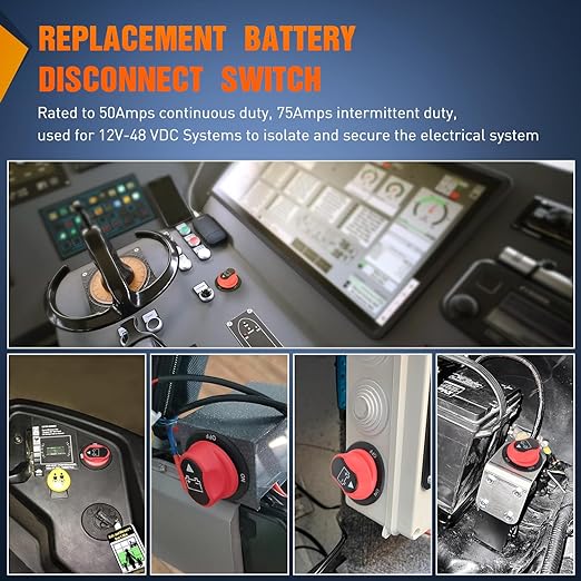 Nilight Battery Disconnect Switch 100A Master Disconnect Isolator 12V-48V On Off Power Cutoff Switch Waterproof Heavy Duty for Marine Boat Car RV ATV UTV Yacht, 2 Years Warranty
