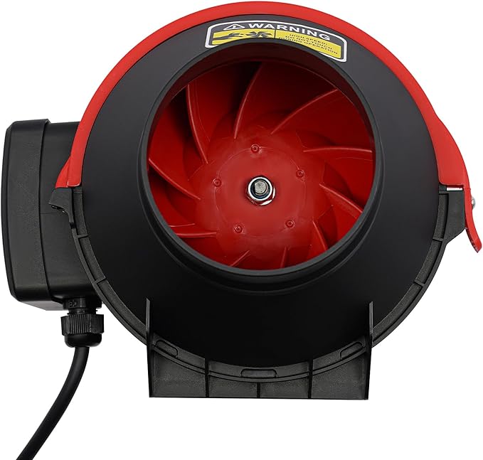 DNYSYSJ Duct Fan, 182CFM Inline Duct Fan With Remote, Inline Duct Fan 4 Inch Vent Booster, HVAC Exhaust Intake Fans High CFM Low Noise, For Basements, Bathrooms, Kitchens, Workshops -Black