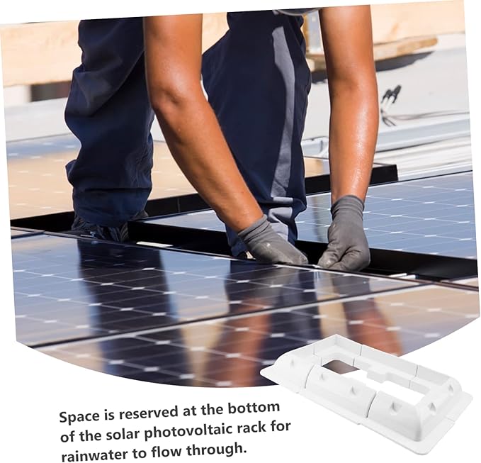 1set Solar Panel Mounting Brackets Lightweight Abs Solar Stand Racks for Roof Boat and Rv Easy Installation White Set