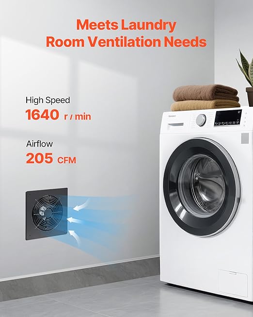 VEVOR Through-The-Wall Ventilation Fan with Cover, 205 CFM, 7-inch Diameter Exhaust Fan Hose, Adjustable Duct for Kitchen, Living & Laundry Room Workshop