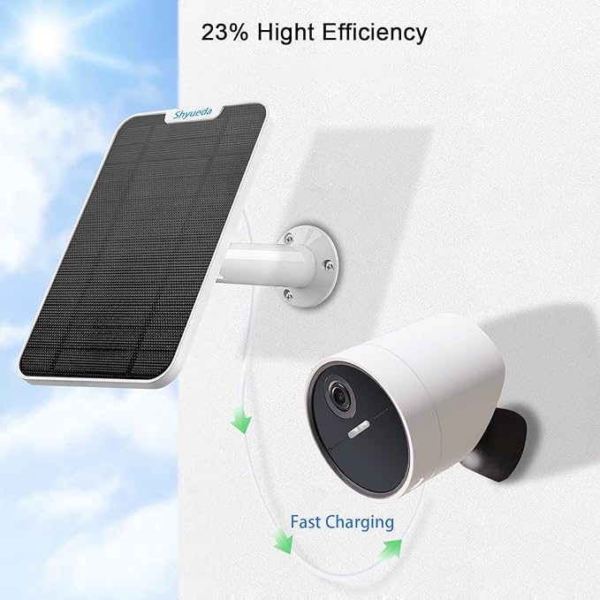 4W Solar Panel Charging Compatible with SimpliSafe Outdoor Security Camera only, with 13.1ft Waterproof Micro-USB Head Charging Cable, IP65 Weatherproof,Includes Secure Wall Mount(White)