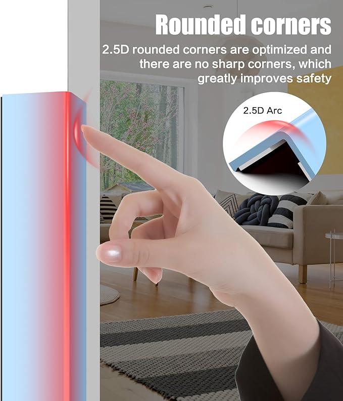 ‎Frychee Wall Corner Protector, Walls Edge Protector，Self-Adhesive Wall Corner Guards,PVC Double Side Edge Protector， Furniture Stairs Guard (Blue 2PCS 100cm/39.37in)