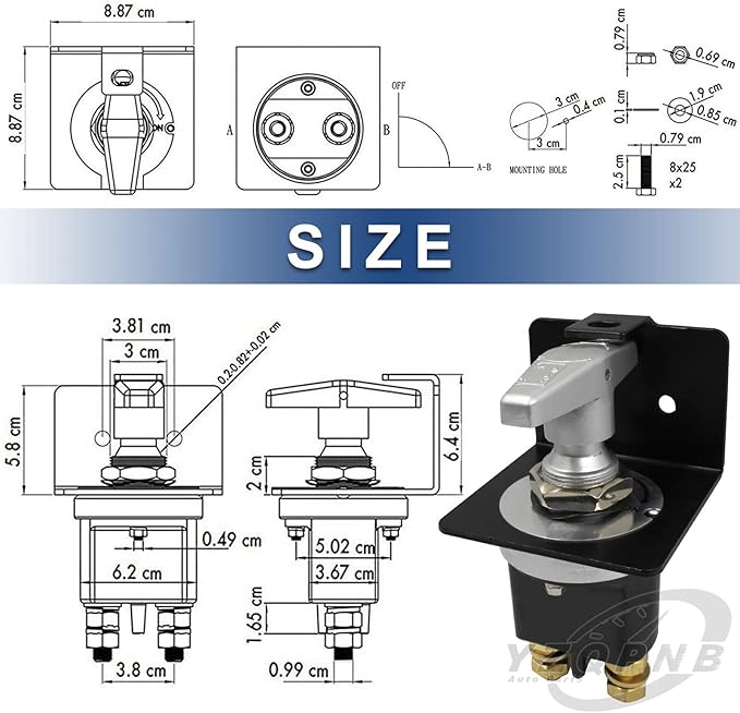 Battery Disconnect Switch with Lockout Plate Fits Negative Battery Doctor Replace 20247, 500A 12V-36V Master Battery Kill Switch Fixed Handle Isolator for Car Auto RV and Boat Waterproof