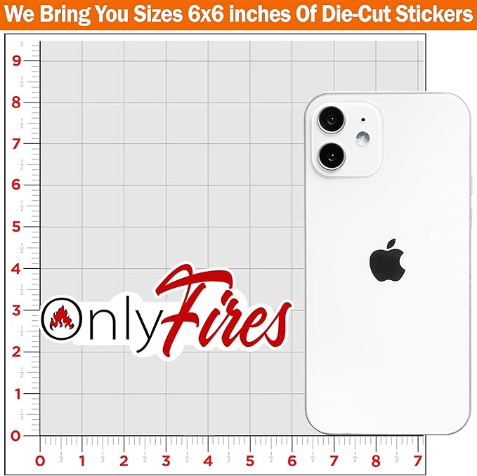 Only Fires Firefighter Helmet Sticker - Fireman Dad Hard Hat Sticker, Waterproof Vinyl Decal for Water Bottle, Tumbler, Phone Case, Cars, Laptops - Gifts for Adults, Kids, Boys - 6 Inches