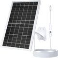 Zivif 13W USB Solar Panel for Security Cameras, Solar Charger with USB-C Cable, DC 5.5x2.1mm & Micro USB Port, IP66 Waterproof with Adjustable Mount & 10FT Cable, Tempered Glass Panel