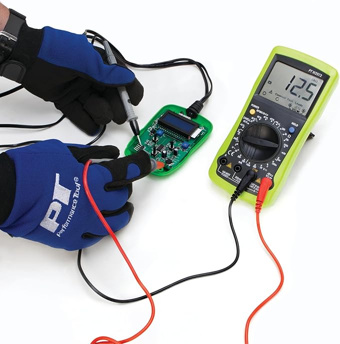 Performance Tool W2972 Automotive Digital Multimeter with Large LCD Display and UL Listed Probes for Standard Electrical Testing on Cars and Benches