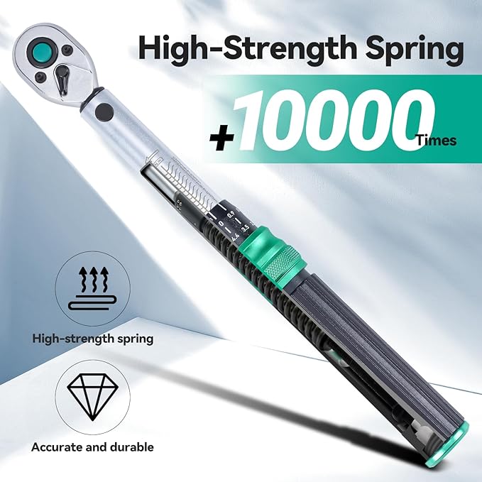 1/4" Bike Torque Wrench Set 45-Piece, 1-25 Nm, ±3% Accuracy - Fine 72-Tooth Head, Multi-Bit Drive Set, Sockets - Portable Bicycle Repair Tool Kit for Road/Mountain Bike, MTB, Cycling Maintenance