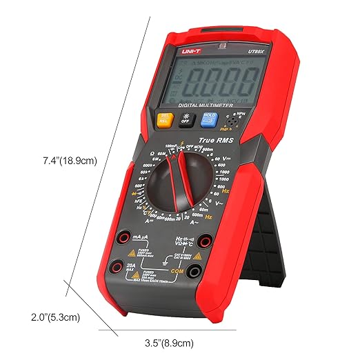UNI-T Digital Multi Meter UT89X 6000 Counts True RMS Sine Wave Measurement Live Wire Test AC DC Voltage Current Ohm Capacitance Frequency Temperature Probe Diode Continuity Dual Range NCV hFE