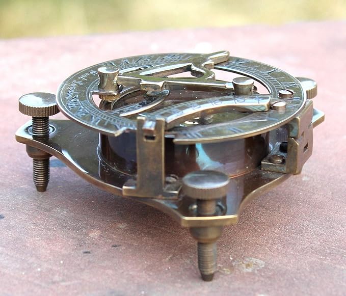 Medieval Replicas Vintage Antique Style Brass Sundial Compass Maritime Nautical Compass Desk Decor