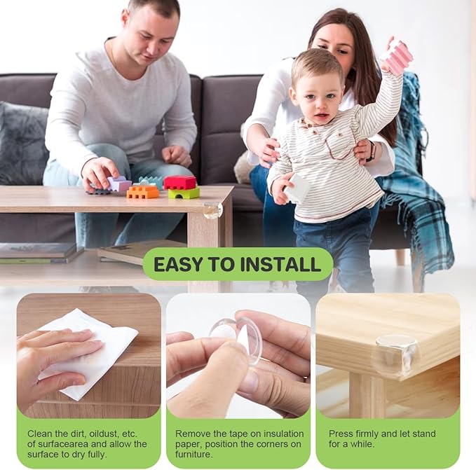 30 Pack Clear Baby Corner Protectors – L-Shaped & Spherical Furniture Edge Guards for Baby Proofing – Soft PVC Table Corner Covers for Safety on Tables, Cabinets, Shelves – Childproof Bumpers for Home