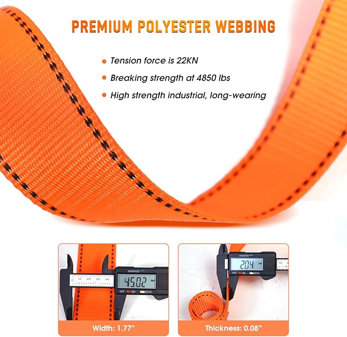 Safety Harness Fall Protection Kit with Shock Absorbing Lanyard, Roofing Work Harnesses Full Body Safety Harness for Construction (Orange)