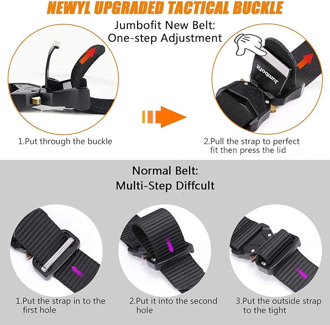 Tactical Belt for Men and Women, Military Work Belt Nylon with Quick-Release Buckle, Gift with Molle Pouch & Clip