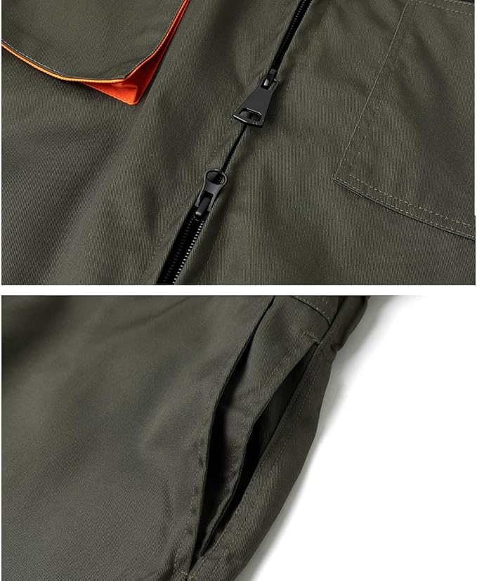 Men's Coveralls Mechanic Work Jumpsuit Multi Pockets Overalls Long Sleeve Workwear Coverall