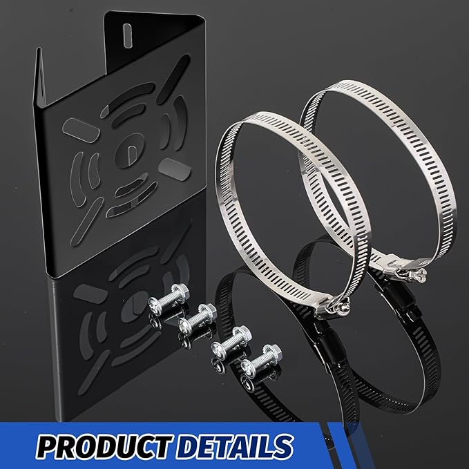 6 Pcs Universal Vertical Pole Mount for Security Camera Wall Mounting Bracket with 6 Loops Solid Metal Pole Bracket for CCTV Camera Indoor Outdoor Solar Panel LED Wall/ Stage Light (Black)