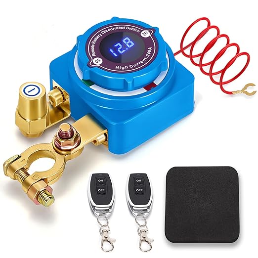 Remote Battery Disconnect Switch 12V 240A, Upgrade Battery Kill Switch for car 12V 240A, with Led Voltage Display, Prevent Battery Drain, Remote Battery Kill Switch for Car, Truck, RV