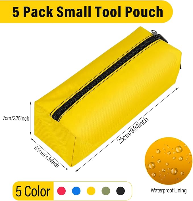 3/5 pack small Tool Organizer bags zipper canvas Pouch screwdriver pencil storage pouches Pockets
