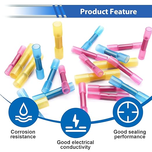 smseace 200PCS Heat Shrink Butt Connector with Crimping Tool 22-10AWG Waterproof Electrical Wire Crimp Connectors for Automotive Boat Stereo Industrial Equipment
