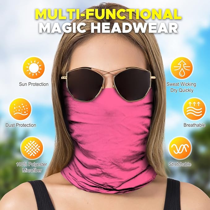 JOEYOUNG Headwear, Bandana, Neck Gaiter Head Wrap Headband Balaclava Magic Scarf